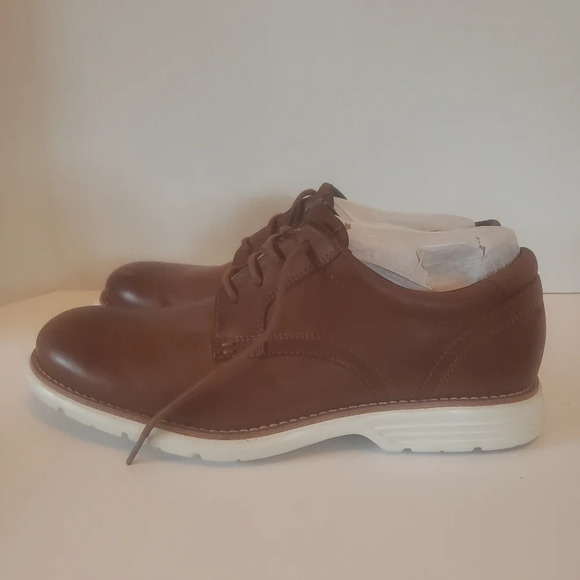 Rockport Brown Upper Leather Mens Cognac Plain Toe Shoes US 8.5. - Picture 2 of 10